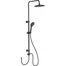Wenko Kolumna prysznicowa z deszczownicą i słuchawką, czarna, 120 cm, WENKO