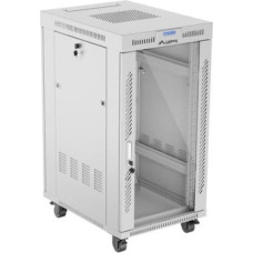 Lanberg Szafa stojąca rack 19 22U 600x800 szara drzwi szklane LCD flack pack