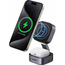 Ugreen Ładowarka Ugreen Ładowarka indukcyjna Qi 2w1 UGREEN W702 iPhone, AirPods, 15W szara