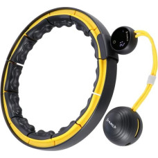 HMS Vingrošanas rinķis ar atsvaru un skaitītāju HHM21 HULA HOP BLACK/YELLOW MAGNETIC WITH WEIGHT + COUNTER HMS