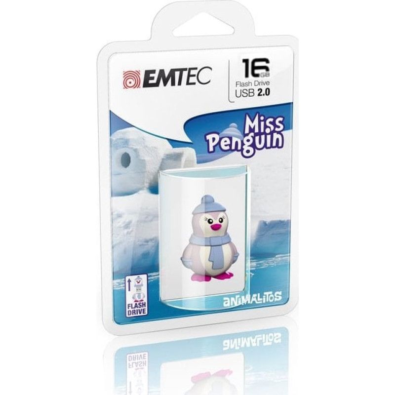 Emtec Pendrive Emtec Emtec Miss Penguin pamięć USB 16 GB USB Typu-A 2.0 Niebieski, Fioletowy, Biały