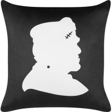 Beliani Lumarko Welurowa poduszka dekoracyjna z motywem Frankensteina 45 x 45 cm czarna z białym FRANKLINIA!