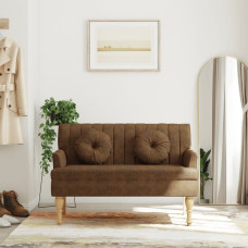 Vidaxl vidaXL Ławka z poduszkami, brązowa, 113x64,5x75,5 cm, sztuczny zamsz