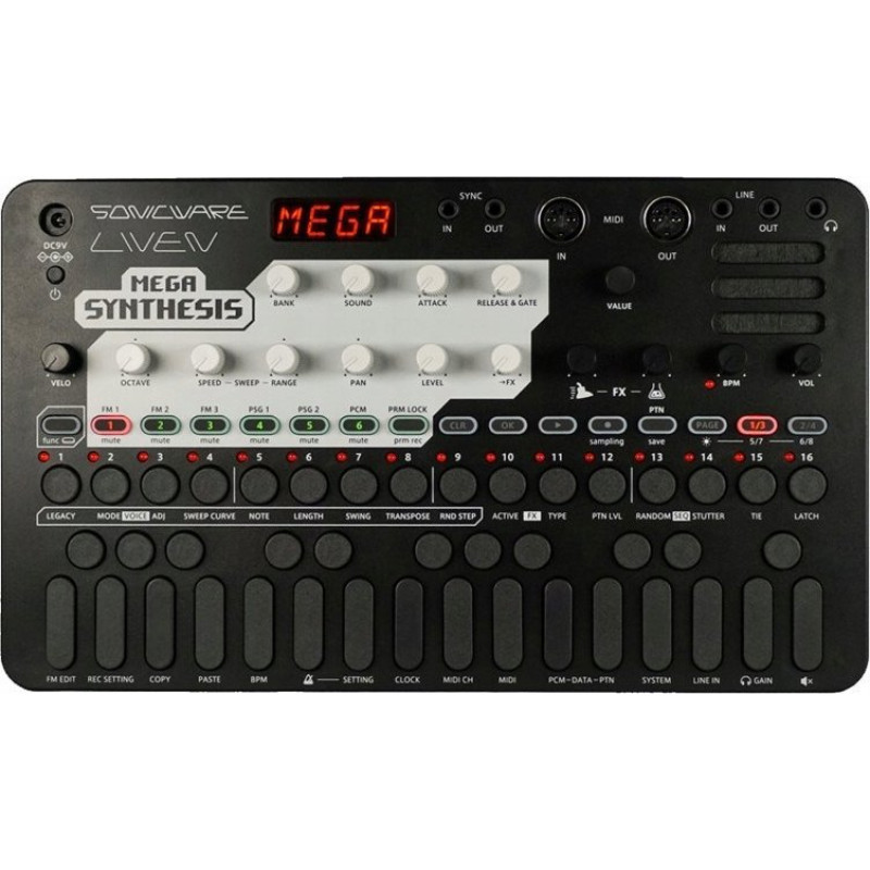 Pwn Szkolny Sonicware LIVEN MEGA SYNTHESIS - Moduł do komponowania muzyki do gier retro