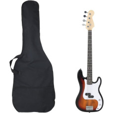 Vidaxl Gitara basowa dla początkujących, z torbą brązowo-biała 4/4 46