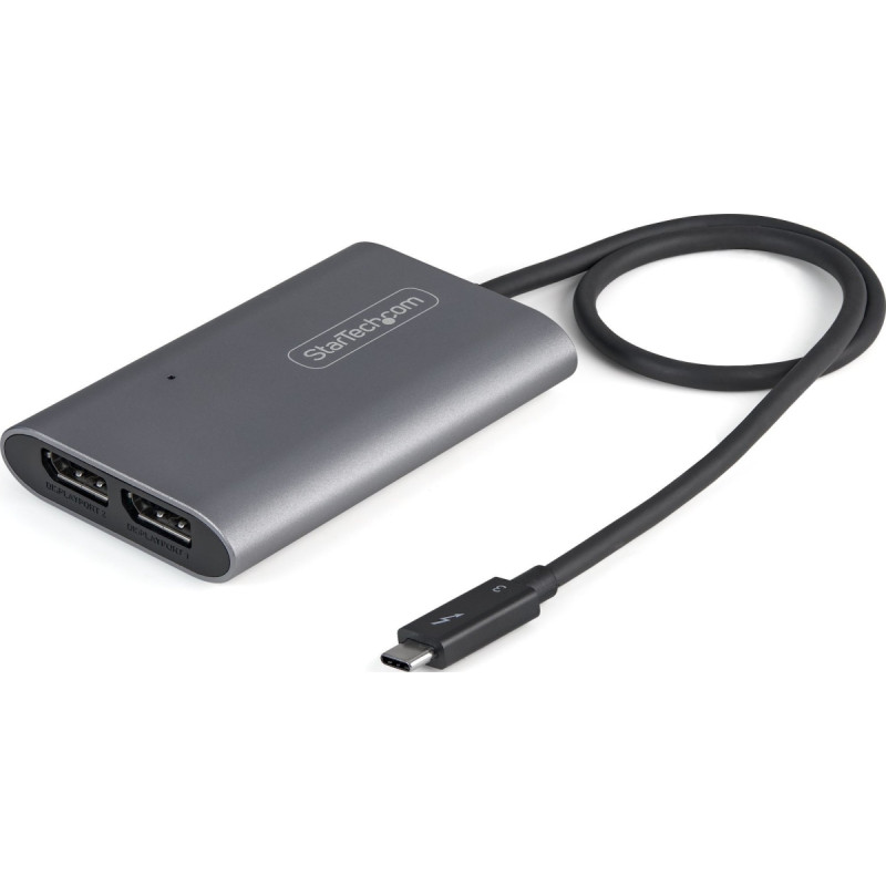 Startech Adapter USB StarTech StarTech TB32DP14 adapter kablowy 0,46 m Thunderbolt 3 2 x DisplayPort Srebrny