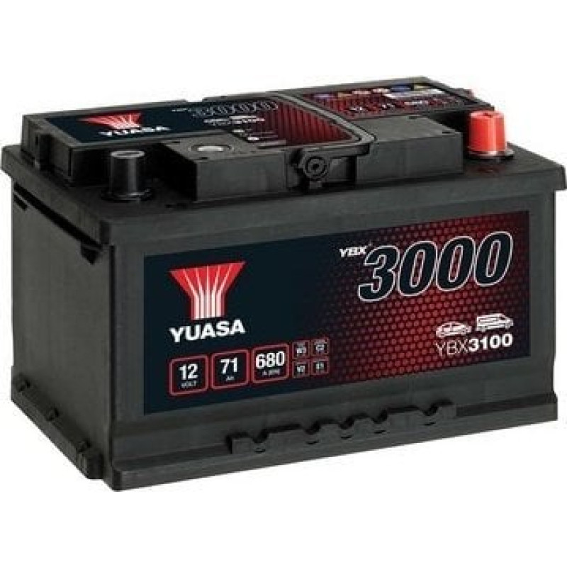 Maxgear Akumulator YUASA 12V 71Ah/680A YBX3000 SMF (P+ standardowy) 278x175x175 B13 (rozruchowy)