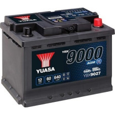Maxgear Akumulator YUASA 12V 60Ah/640A START&STOP AGM YBX9000 AGM Start Stop Plus (P+ standardowy) 242x175x190 B13 (agm/rozruchowy)