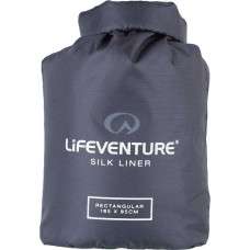 Lifeventure Silk Sleeping Bag Liner, Rectangular, Grey