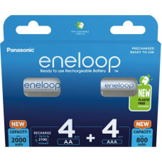 Panasonic Rechargeable batteries PANASONIC ENELOOP 4x AA 2000 mAh + 4x AAA 800 mAh 8 szt (BK-3MCDE+4MCDE/8CP)