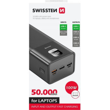 Swissten Powerbank Swissten Swissten 22013942 bank mocy Litowo-polimerowy (LiPo) 50000 mAh Czarny