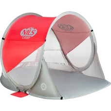 Nils Camp Pludmales telts NC3142 RED-GREY POP UP BEACH TENT NILS CAMP