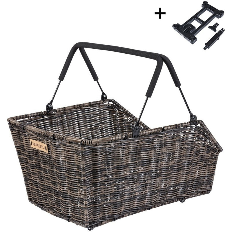 Basil Kosz na tylny bagażnik BASIL CENTO RATTAN LOOK MIK, MIK System (ready to go) wodoodporny nature brown (NEW 2025)