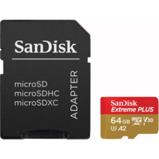 Sandisk mälukaart microSDXC 64GB Extreme Plus + adapter