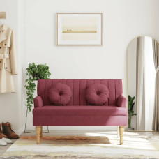 Vidaxl vidaXL Ławka z poduszkami, winna czerwień, 113x64,5x75,5 cm, tkanina
