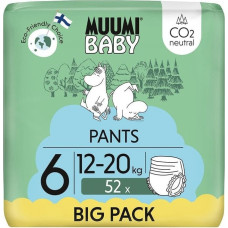 Muumi Baby, Pieluchomajtki ekologiczne dla dzieci, rozmiar 6 (12-20 kg), 52 szt.