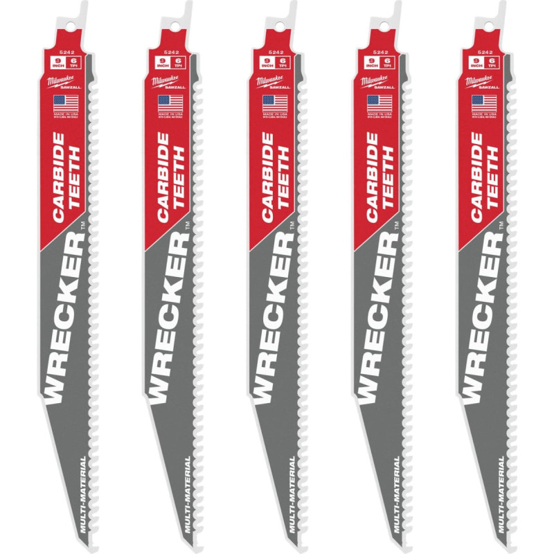 Milwaukee S TCT WRECKER CARBIDE HACKSAW BLADE 230mm/6T/5pcs.