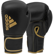 Adidas HYBRID 80 ADIH80 boksa cimdi melns zelts - 14 oz