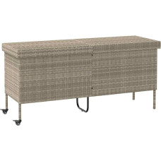 Vidaxl Skrzynia ogrodowa z kółkami, szara, 160x55x75 cm, polirattan Lumarko! Lumarko!