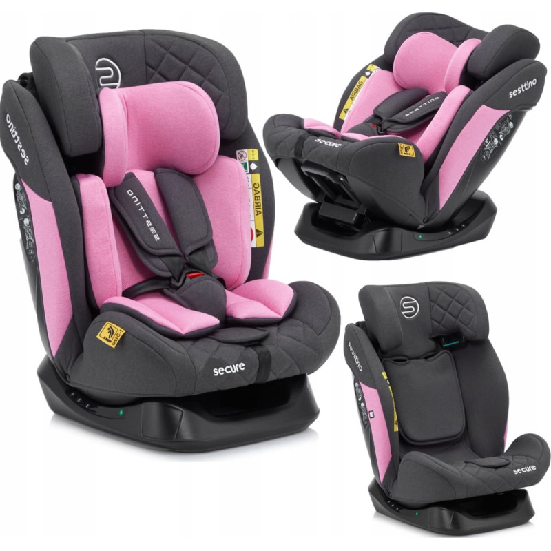 Sesttino FOTELIK SAMOCHODOWY SESTTINO SECURE PRO PINK 0-36 KG 40-150cm
