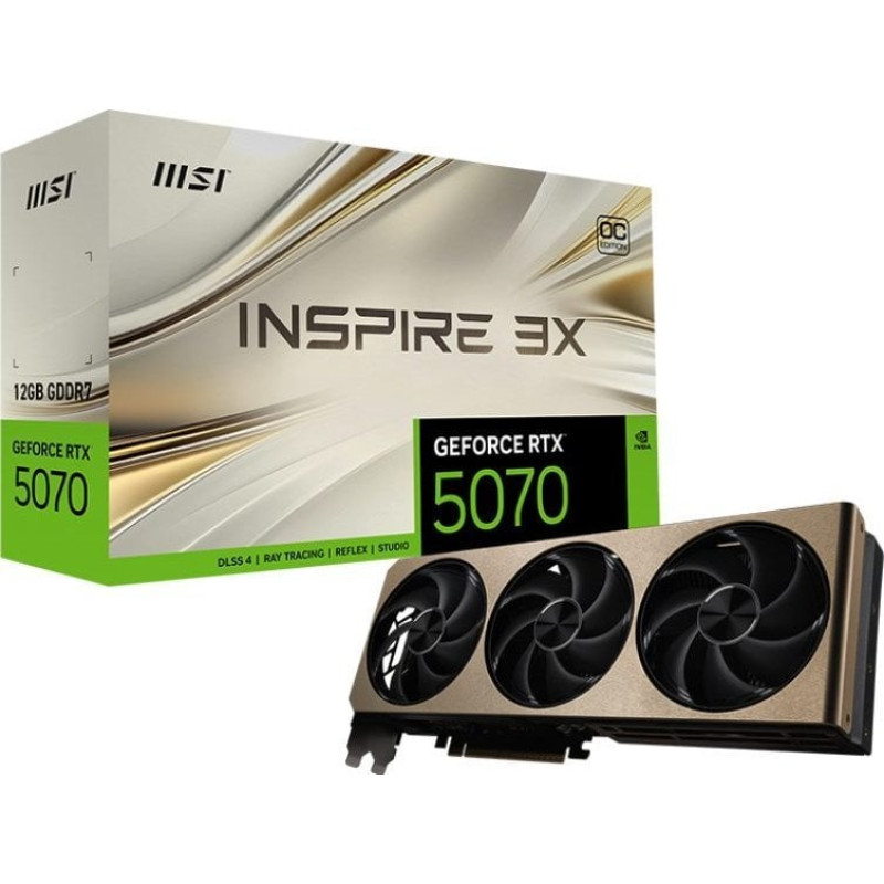 MSI Karta graficzna MSI GeForce RTX 5070 Inspire 3X OC 12GB GDDR7 DLSS4