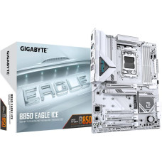 Gigabyte B850 EAGLE ICE Motherboard - AMD Ryzen 9000 Series CPUs, 8+2+2 Phases Digital VRM, up to 8200MHz DDR5 (O.C), 1xPCIe 5.0 + 2xPCIe 4.0 M.2, 2.5 GbE LAN, USB 3.2 Gen 2