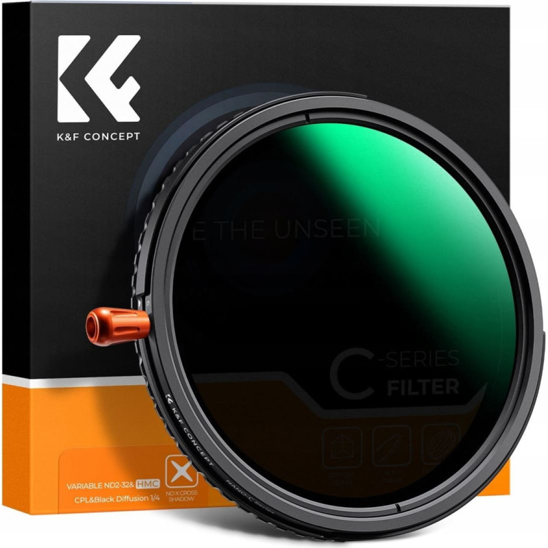 K&F Filtr Hybrydowy 3w1 K&f 40.5 Mm 40.5mm Fader Nd2-32 + Cpl + Black Diffusion 1/4 / Kf01.2059