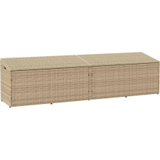 Vidaxl Skrzynia ogrodowa beżowa 220x50x58 cm polirattan