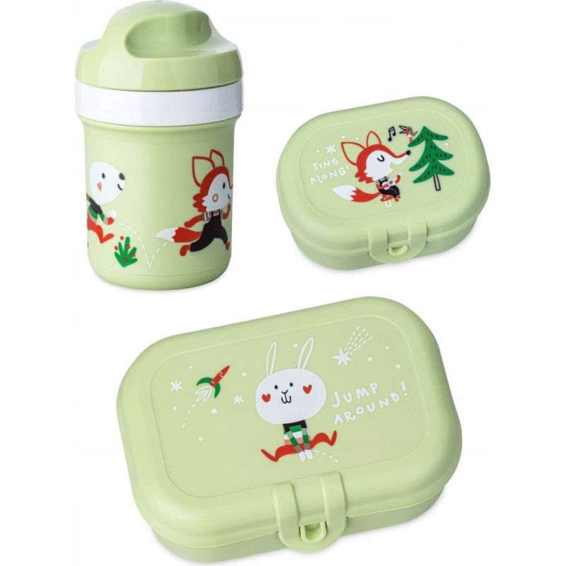 Koziol Zestaw: bidon 200 ml i śniadaniówka HOP ON AT HOME, 3-częściowy, KOZIOL