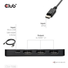 Club 3D CLUB3D CSV-7330 huby i koncentratory DisplayPort