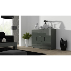 Cama Meble Cama living room sideboard UNi grey/grey gloss