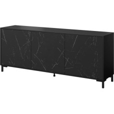 Cama Meble MARMO 3D chest of drawers 200x45x80,5 cm matte black/marble black