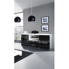 Cama Meble Cama sideboard SAMBA white/black gloss