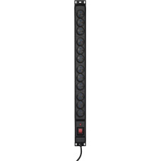 Activejet COMBO 12 socket power strip 1,5m black