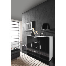 Cama Meble Cama living room sideboard UNI BLACK white/black gloss