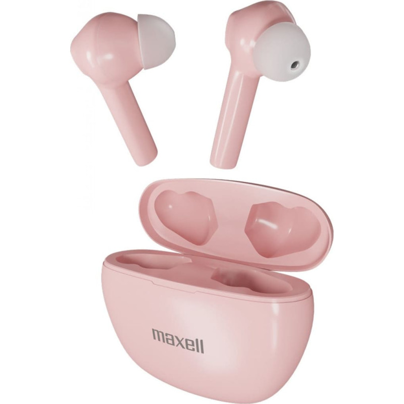 Maxell Dynamic+ wireless headphones with charging case Bluetooth pink