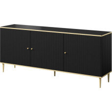 Cama Meble GLAMOUR chest 180x40x75.5 cm black matt + gold