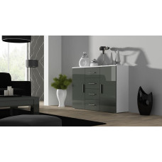 Cama Meble Cama living room sideboard UNI white/grey gloss