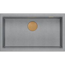 Graniteq Zlewozmywak GraniteQ LOGAN 110 GraniteQ zlewozmywak silver stone 76x44x23,5 cm 1-komorowy wpuszczany z syfonem manualnym miedziany