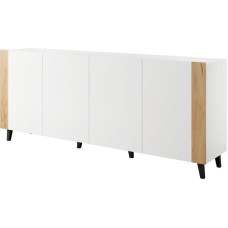 Cama Meble FARO chest of drawers 200x42x82 white matt + oak craft