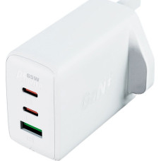 Acefast Ładowarka Acefast Acefast ładowarka GaN 65W 3 porty (1xUSB, 2xUSB C PD) wtyczka UK biała (A44)