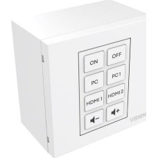 Vision VISION Techconnect Faceplate Steuermodul - LEBENSLANGE GARANTIE - 8 Tasten - lernt Infrarot-Fernbedienungscodes von anderen Fernbedienungen - unterstutzt RS-232, 12V-Ausloser, Planung - mehrere Befehle pro Taste - Doppelraummodul - 1-fach britisch