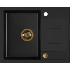 Quadron Zlewozmywak Quadron MORGAN 116 GraniteQ VERY BLACK - czarny mat / złoty