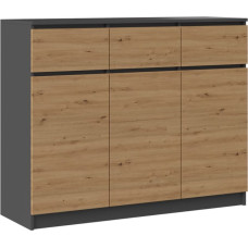 Top E Shop 3D3S chest of drawers 120x40x97 cm, anthracite/artisan