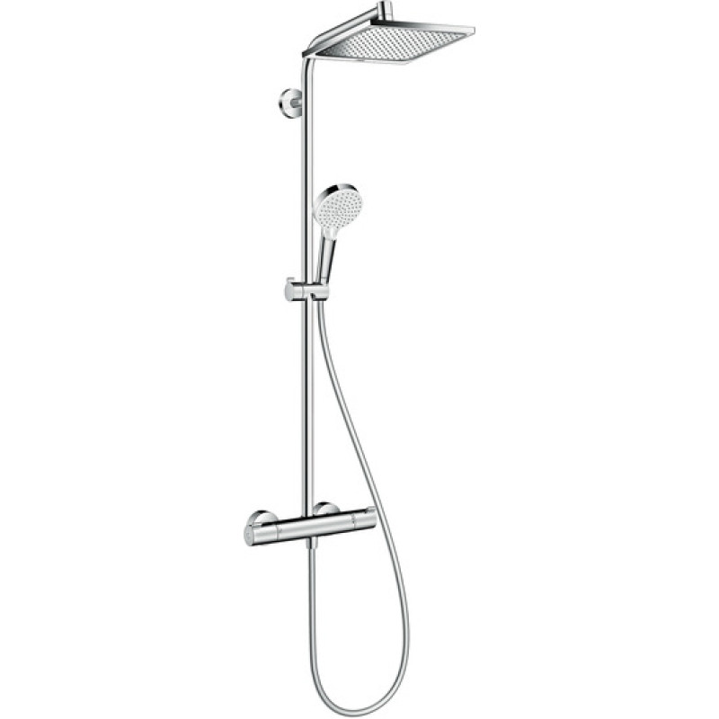 Hansgrohe Zestaw prysznicowy Hansgrohe Crometta E z deszczownicą z baterią termostatyczną chrom (27271000)