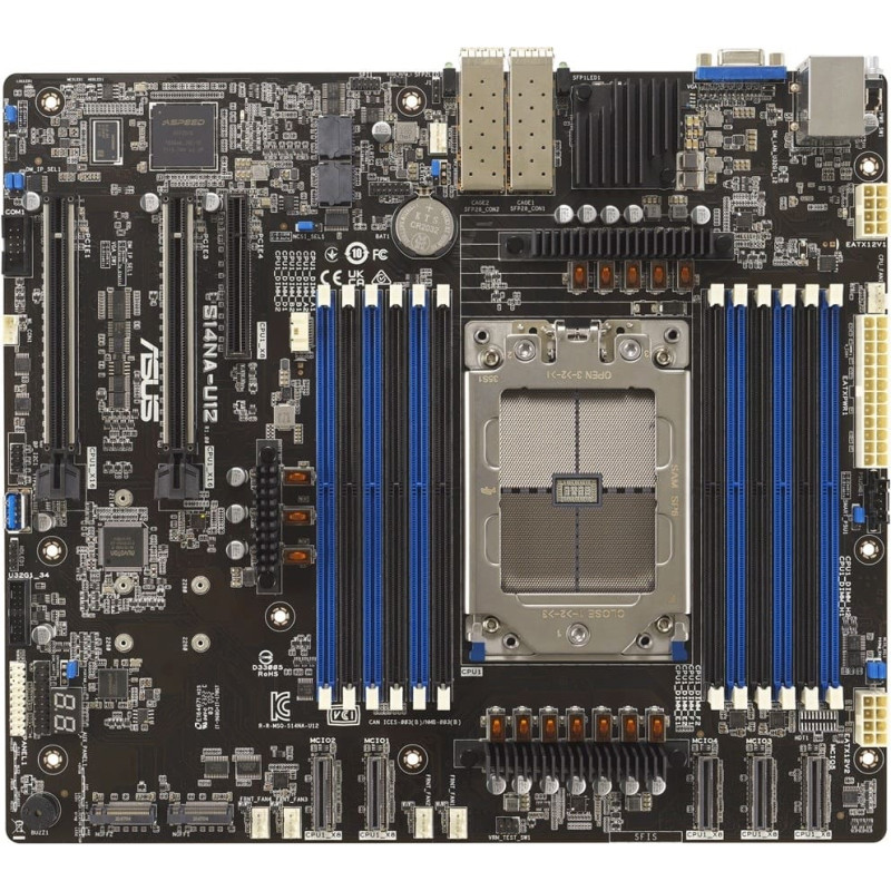 Asus S14NA-U12/ASMB11 motherboard 1x SP6 AMD Epyc 8004 SoC (12xDIMM, 2xSFP28 25G, 2xPCIe 5.0 x16, 1xPCIe 5.0 x8, ASMB11, CEB)