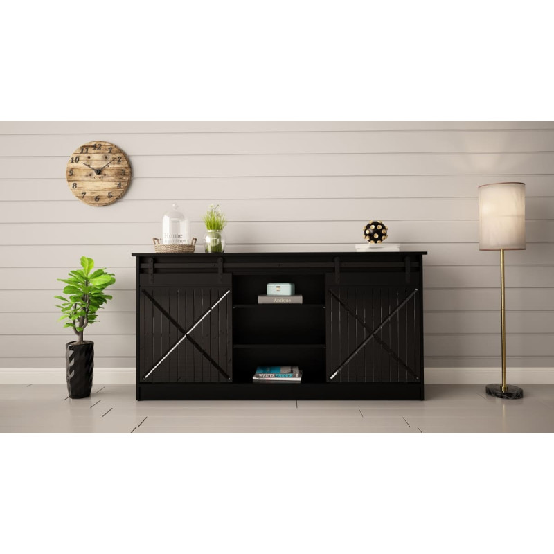 Cama Meble Chest of drawers 160x80x35 GRANERO black/black gloss