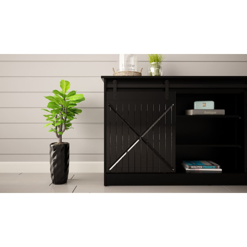 Cama Meble Chest of drawers 160x80x35 GRANERO black/black gloss