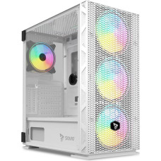 Savio Raptor White X1 ARGB Glass/Mesh White Computer Case