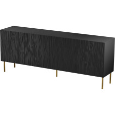 Cama Meble JUNGLE chest of drawers 190x40.5x74.5 black matt + golden legs